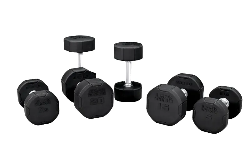 Hammer Strength HS 4-Sided Rubber Dumbbells