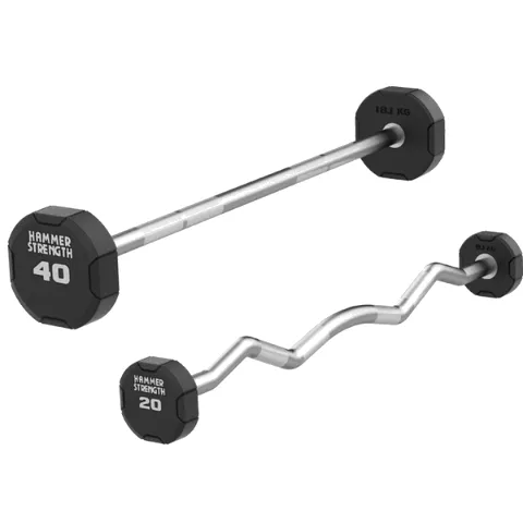 Hammer Strength HS 4-Sided Urethane Fixed Barbells