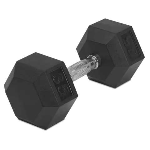 Hammer Strength Rubber Hex Dumbbells